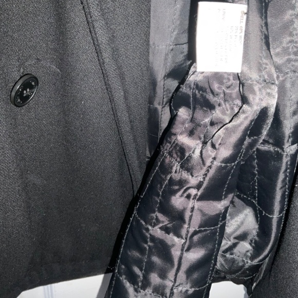CALVIN KLEIN Men's Wool Blend Black Button Lined Pea Coat Winter Size S - Picture 5 of 5